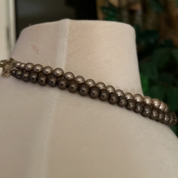 Vintage Japan Two Row Faux Pearl Necklace Graduated Faux Pearls Adjustable - Picture 6 of 15